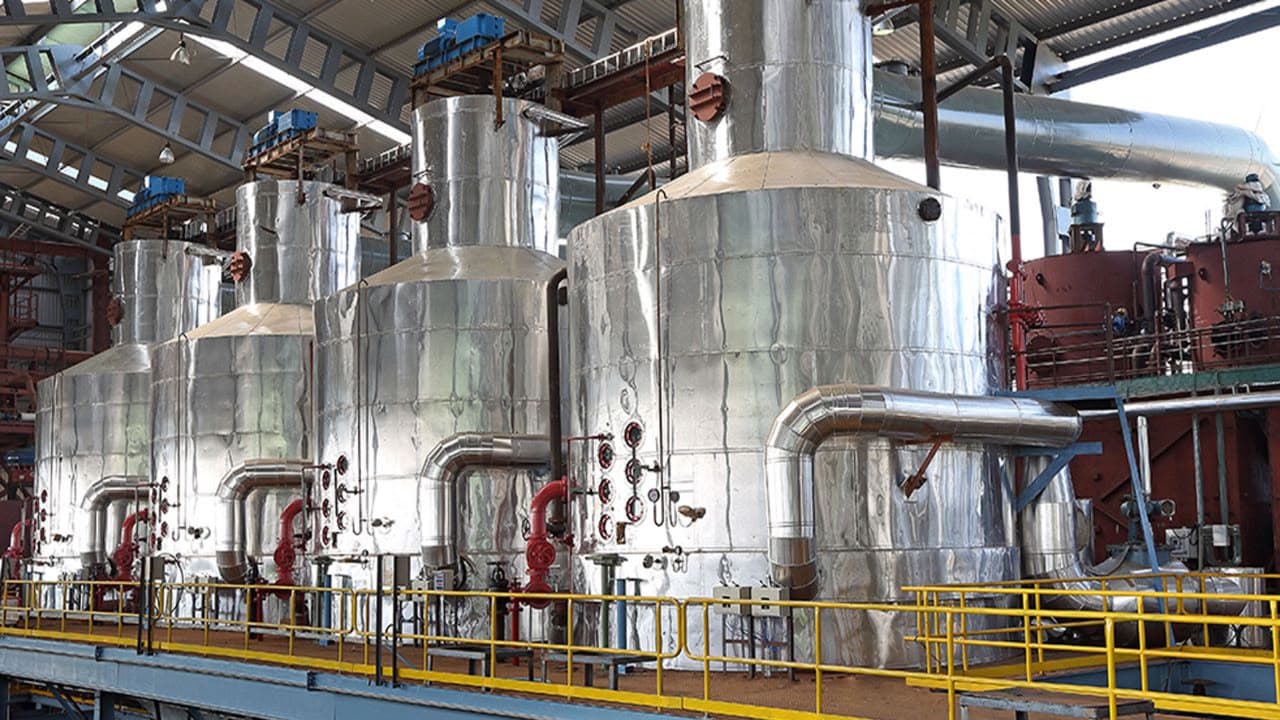 Falling film evaporators fabricated for a sugar plant
